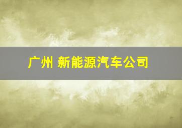 广州 新能源汽车公司